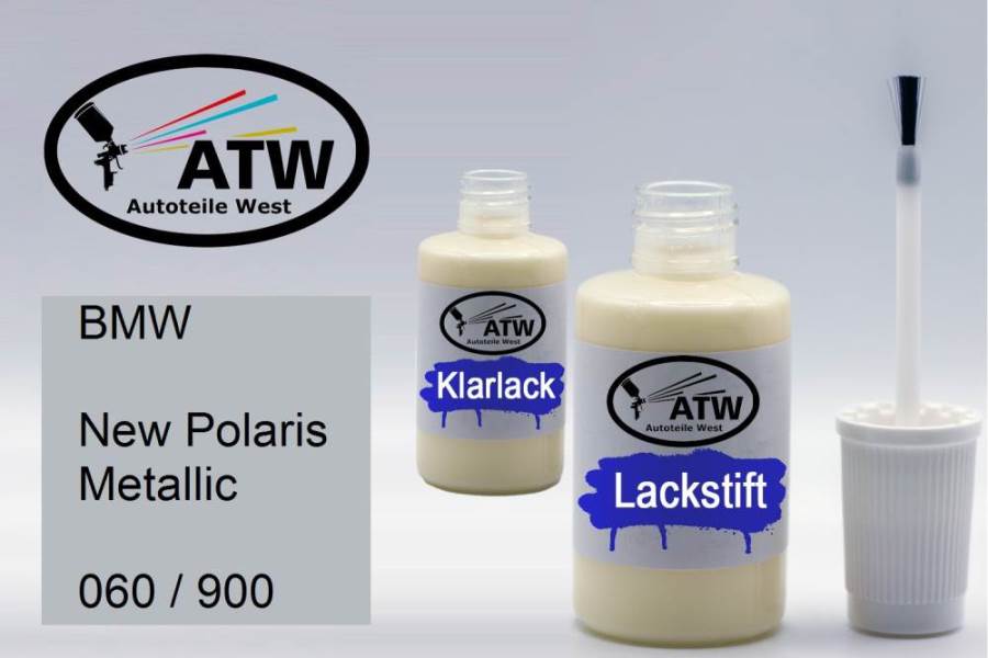 BMW, New Polaris Metallic, 060 / 900: 20ml Lackstift + 20ml Klarlack - Set, von ATW Autoteile West.